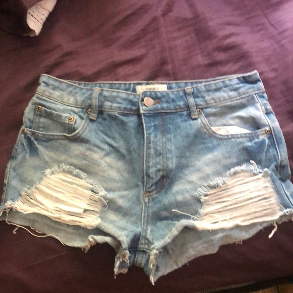 Forever 21 high waisted jean shorts
